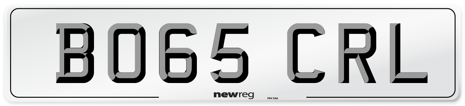BO65 CRL Number Plate from New Reg